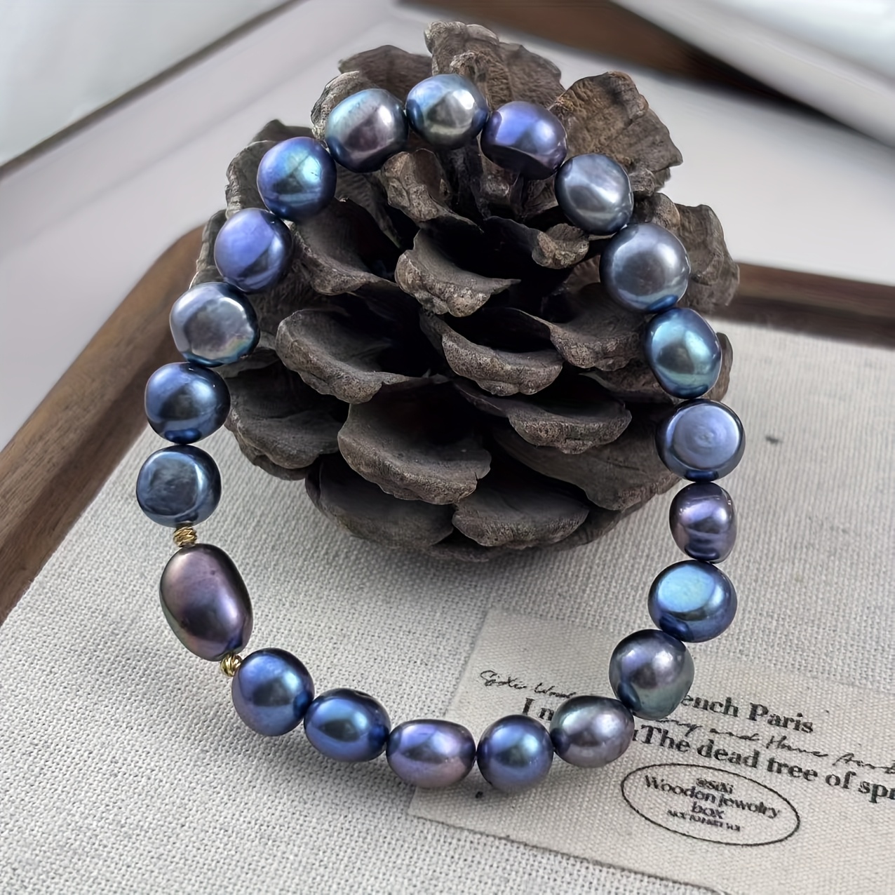 Natural Freshwater Pearl Irregular Design Bracelet, Unique Hue
